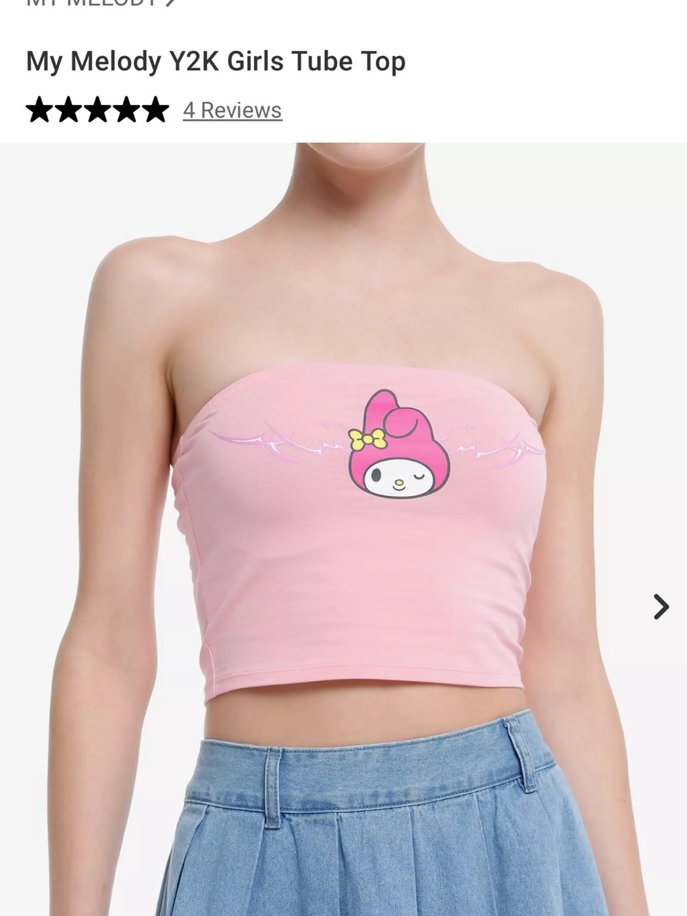 My melody y2k tube top juniors large